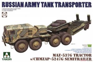 (Hàng sắp về) Takom 5004 1/72 Mô Hình Xe Đầu Kéo Quân Sự MAZ-537G Tractor w/Chmzap-5247G Semitrailer