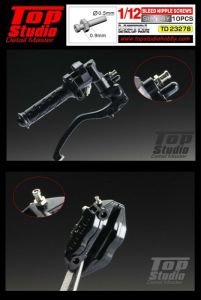 Top Studio TD23278 1/12 Bleed Nipple Screws SILVERY