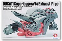 Hobby Design HD03-0659 Ducati Superleggera V4 Exhaust Pipe Detail-up Parts (For TAM 14140)
