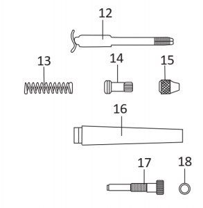 DMT-130-17+18: Ốc chỉnh hãm cò và ron hãm