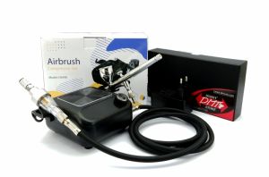 B)-Combo 1498: Máy bơm Mini HSA9K + dây hơi + lọc nước trên dây + rút súng nhanh + Airbrush DMT-501