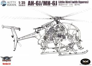 Kitty Hawk 50004 1/35 Mô Hình Trực Thăng AH-6J/MH-6J Little Bird (with 6 figures)