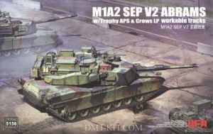 Rye Field Model 5156 1/35 Mô Hình Xe Tăng M1A2 SEP V2 Abrams w/Trophy APS, Crows LP & Movable Tracks