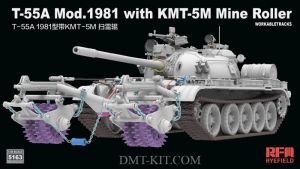 Rye Field Model 5163 1/35 Mô Hình Xe Tăng T-55A Mod.1981 w/KMT-5M Mine Roller